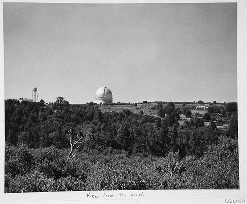 200-inch telescope dome and museum as seen from firebreak northeast of the observatory, Palomar Observatory