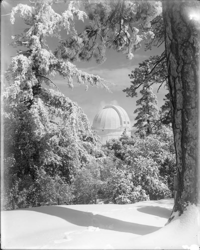 100-inch telescope dome seen in the distance, Mount Wilson Observatory