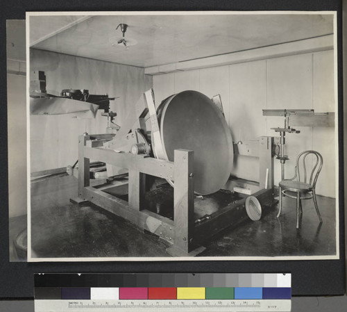 Equipment for polishing the 40-inch lens for the large refracting telescope, Yerkes Observatory