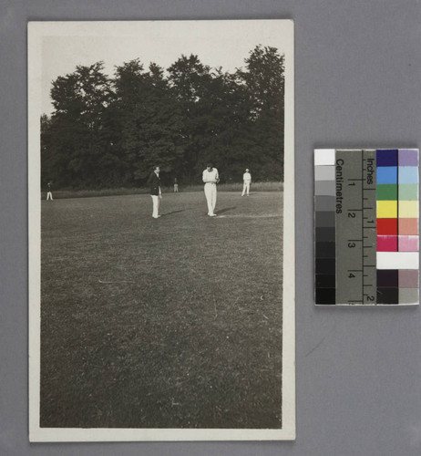 Edwin Powell Hubble playing baseball in Oxford, England