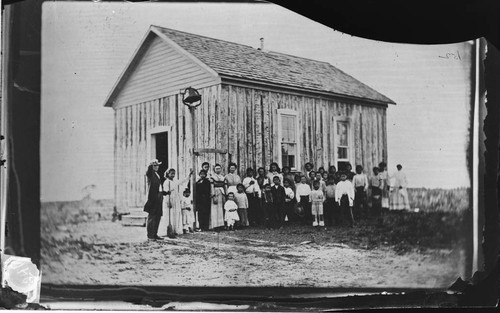 Ottawa School House with students and teacher