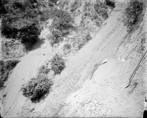 Steep rockslide on Mount Wilson toll road