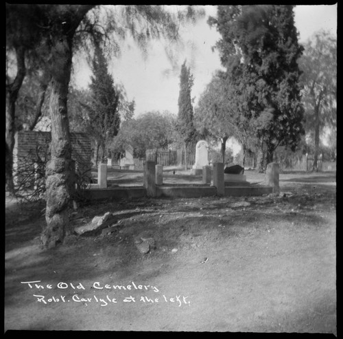 Old Cemetery, Robt. Carlyle [i.e. Robert Carlisle] at the left