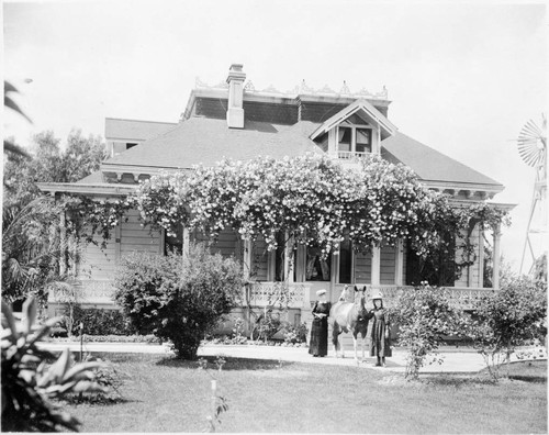 Residence of S. B. Lewis, Adams Street, Los Angeles. 1898