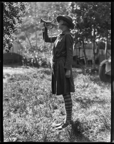 Bugler at Santa Monica Girl Scout camp