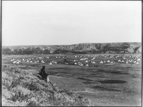 Indian camp. Blackfeet, Piegans, Saree, and Bloods