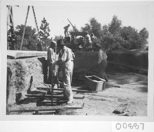 Construction of a water reservoir, Mount Wilson