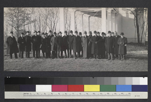 Members of the National Academy of Science in front of the Snow Building, Yerkes Observatory, November 18, 1903