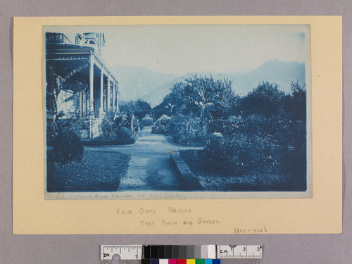 East porch and garden