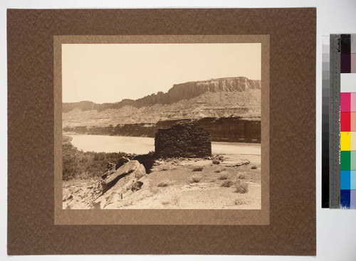 View of ancient ruins on the banks of the Colorado River