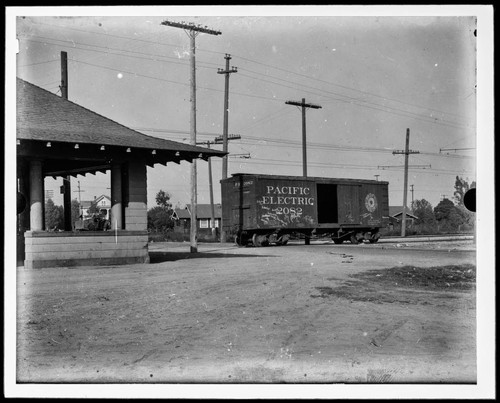 Pacific Electric Railway freight car, El Monte depot