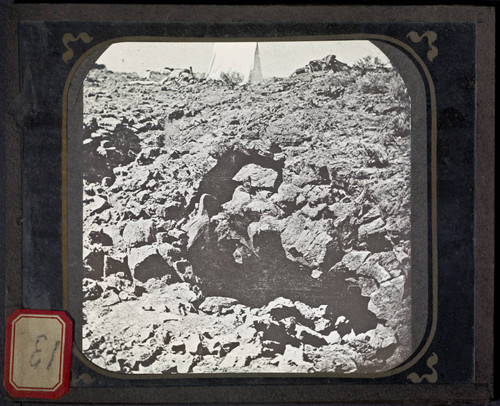 U.S. Army tent among the lava beds