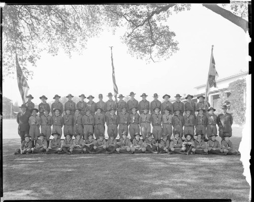 Boy Scout troop, Polytechnic Elementary School, 1030 East California, Pasadena. 1936