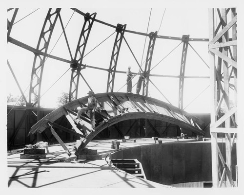 Top section of main girder for the Hooker telescope dome, prior to installation