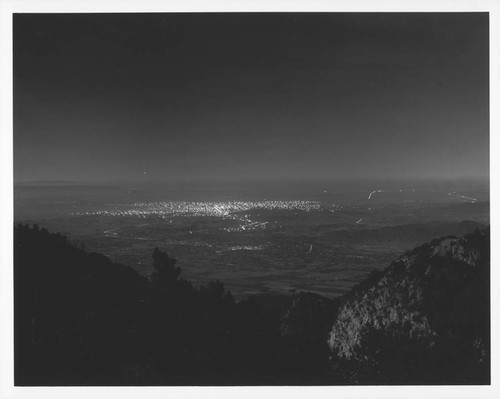 Night view of Pasadena, California, taken from Mount Wilson