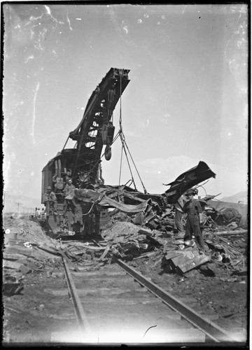 Wreckage from train explosion. [Variant]