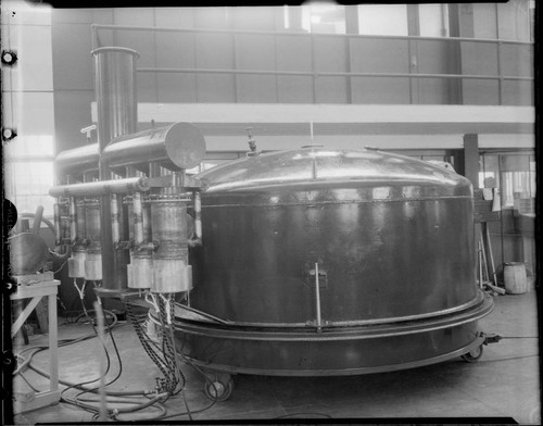 Aluminizing tank in the 100-inch telescope dome, Mount Wilson Observatory