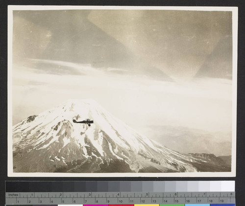 Mount Rainier and airplane. [Variant]