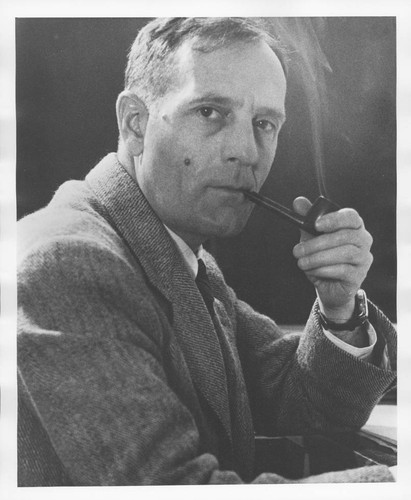 Edwin Powell Hubble, smoking a pipe