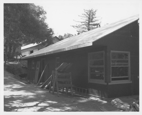 Exterior of a new house on Mount Wilson before plastering exterior walls