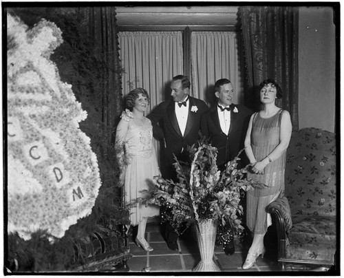 Portrait of two couples at the Club Casa del Mar, Santa Monica, California