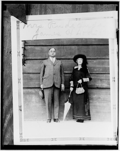 Glass negative copy of a portrait of James and Mrs. Rudecinda Florencia Sepulveda de Dodson