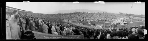 Pasadena High School commencement at the Rose Bowl, Pasadena. 1925