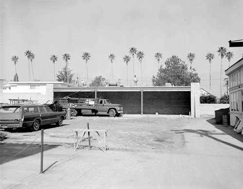 Tarring the roof of the new garage for Mount Wilson Observatory's office building, Pasadena