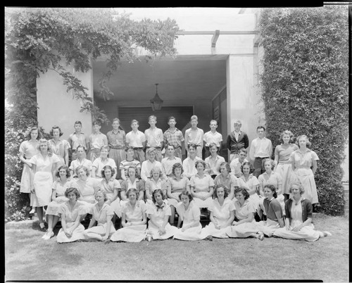 1939 graduating class, Polytechnic Elementary School, 1030 East California, Pasadena. June 14, 1939