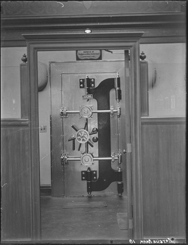 Vault door of First National Bank, Artesia, California