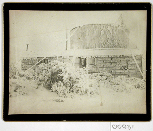 Harvard Observatory station on Mount Wilson, after a snowfall