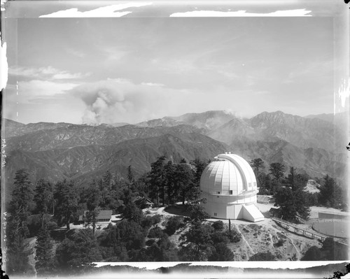 Forest fire in the west fork of the San Gabriel River, as seen from Mount Wilson Observatory