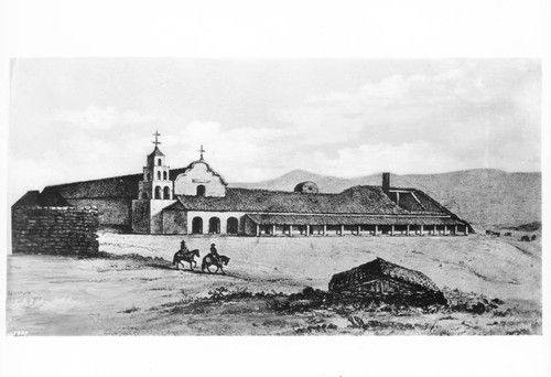 Mission San Diego from print of 1846