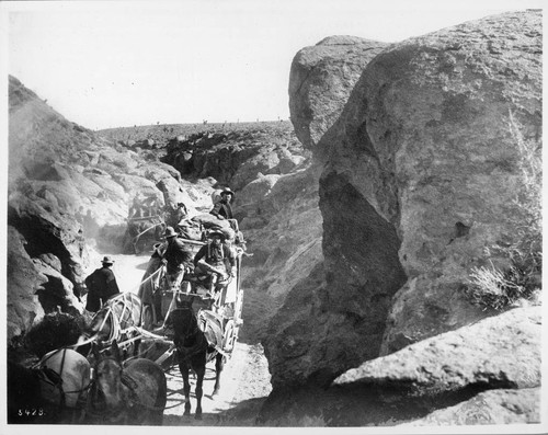 Stage for Goldfield in canyon