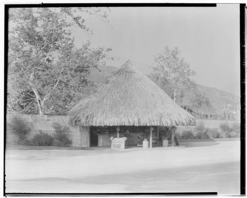 Wigwam orange stand, East Foothill, Pasadena. 1931