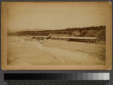 Beach and bathing house at Santa Monica