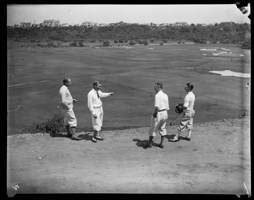 First foursome to play on the golf course at Riviera Country Club, Santa Monica Canyon