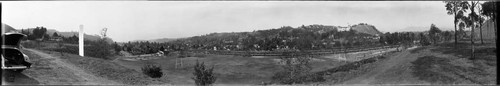 Sports fields and Southwest Museum, Arroyo Seco, Los Angeles County. 1940s?