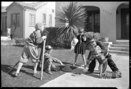 Kids making movies, View Park, Los Angeles. 1928