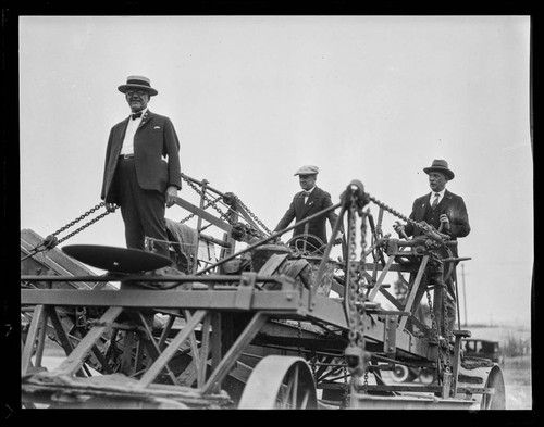 Officials visiting a road construction site, Santa Monica