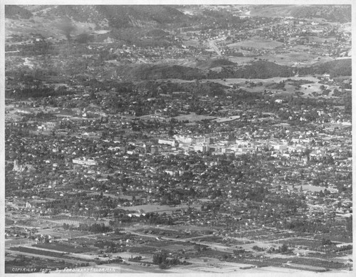 Telephoto view of Pasadena, California, taken from Mount Wilson