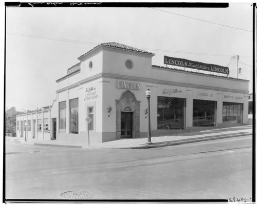 Frank J. Miller Lincoln Motor Cars, 362 West Colorado, Pasadena. 1927