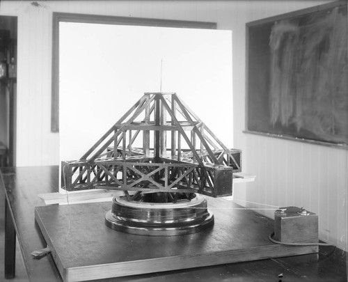 Model of the apparatus for the Michelson-Morley ether drift experiment