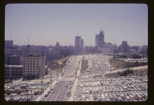 Bunker Hill, looking down Olive Street from courthouse roof