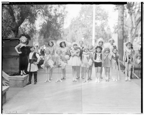 Children in costumes, Memorial Park, Pasadena. 1928