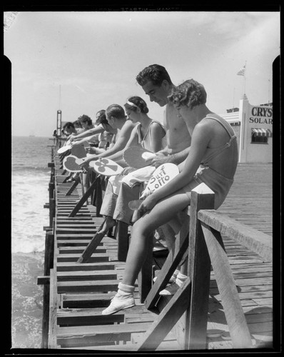 People playing surf lotto at Santa Monica Pier