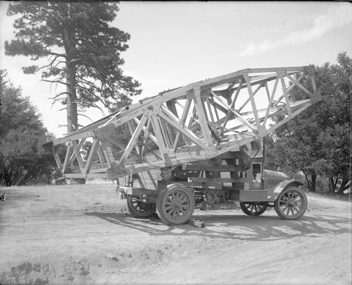 A portion of the steel framed mount for the 50-foot interferometer, Mount Wilson