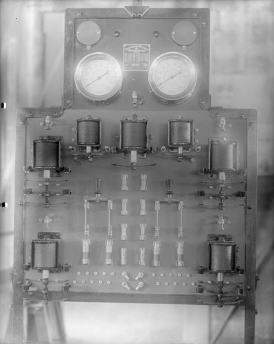 Switchboard in refrigeration room of the 100-inch telescope dome, Mount Wilson Observatory