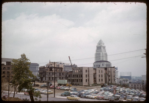 Bunker Hill block along Hill Street being cleared