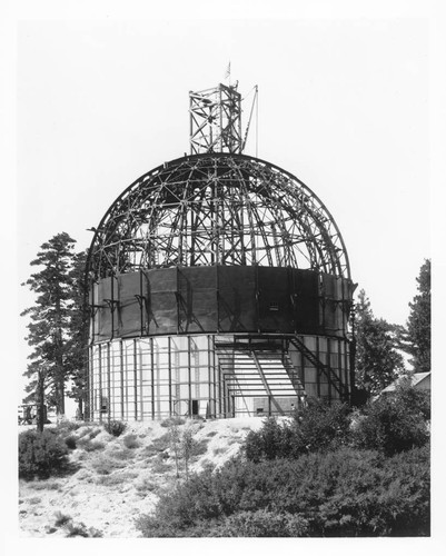 Hooker telescope building under construction, Mount Wilson Observatory